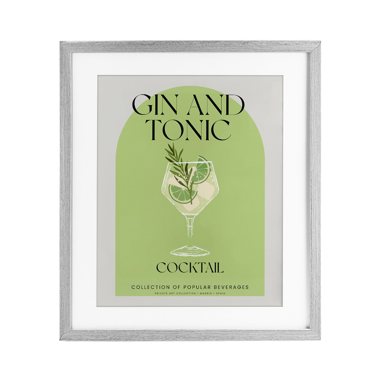 Stupell Industries Stylish Retro Gin & Tonic Framed Print Under Glass, design by Lil' Rue